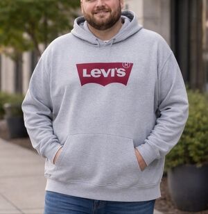 Levi's Size 3XL Gray Hoodie with Red Logo